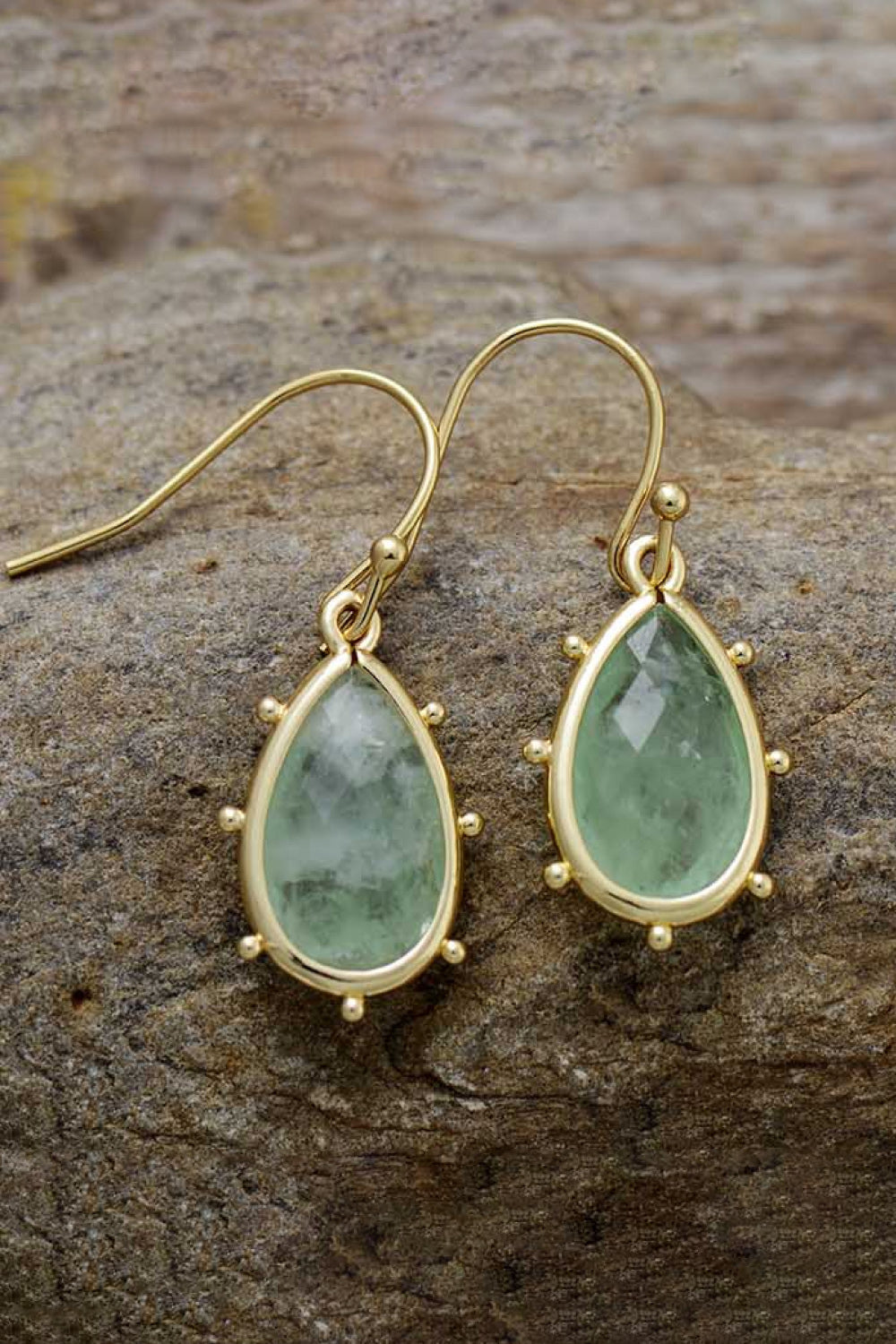 Natural Gem Drop Earrings
