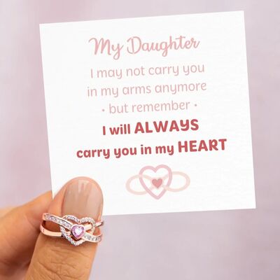 Anello in argento con zircone a forma di cuore