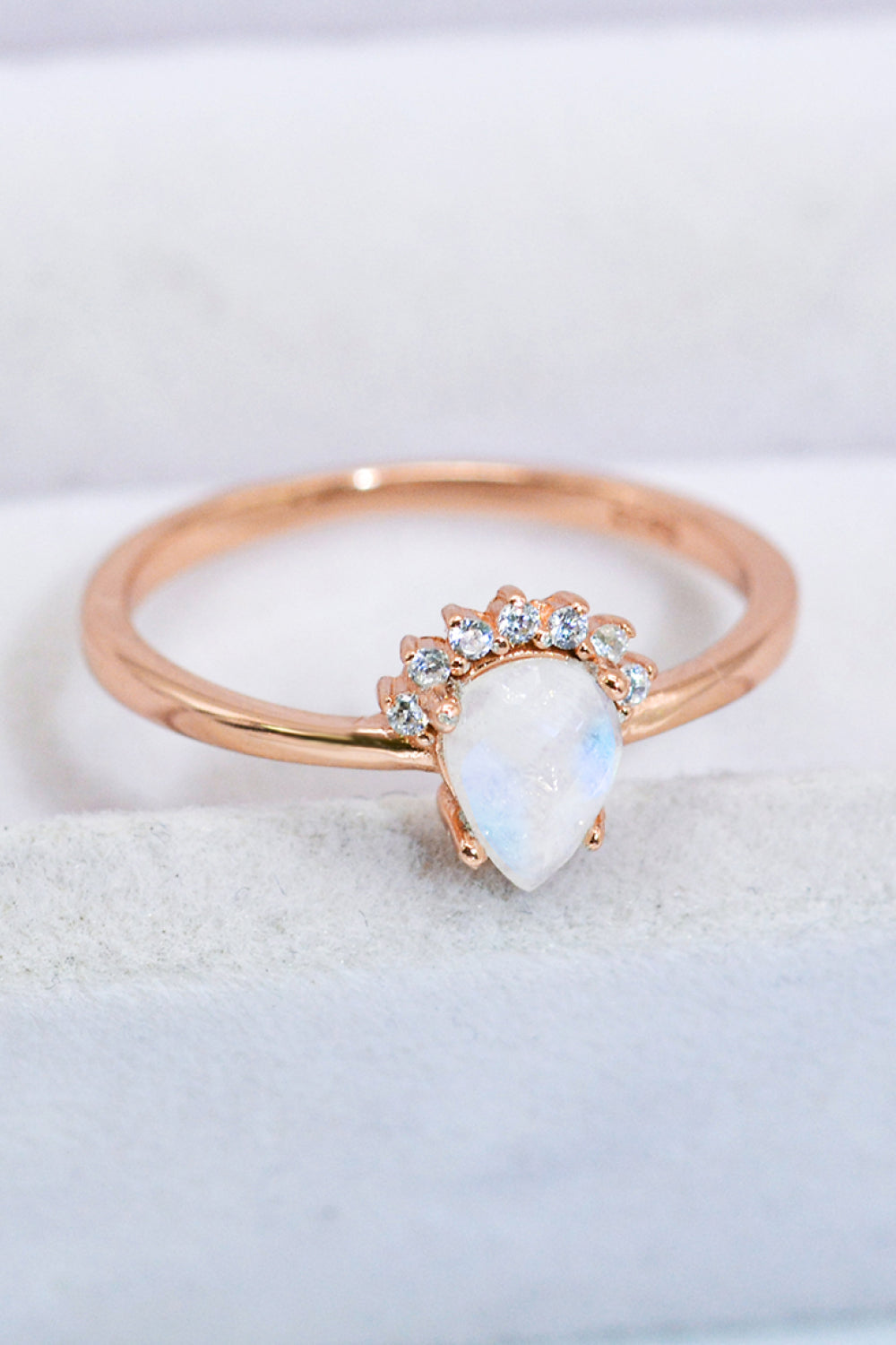 Rosen Guld Månestens Perle Ring