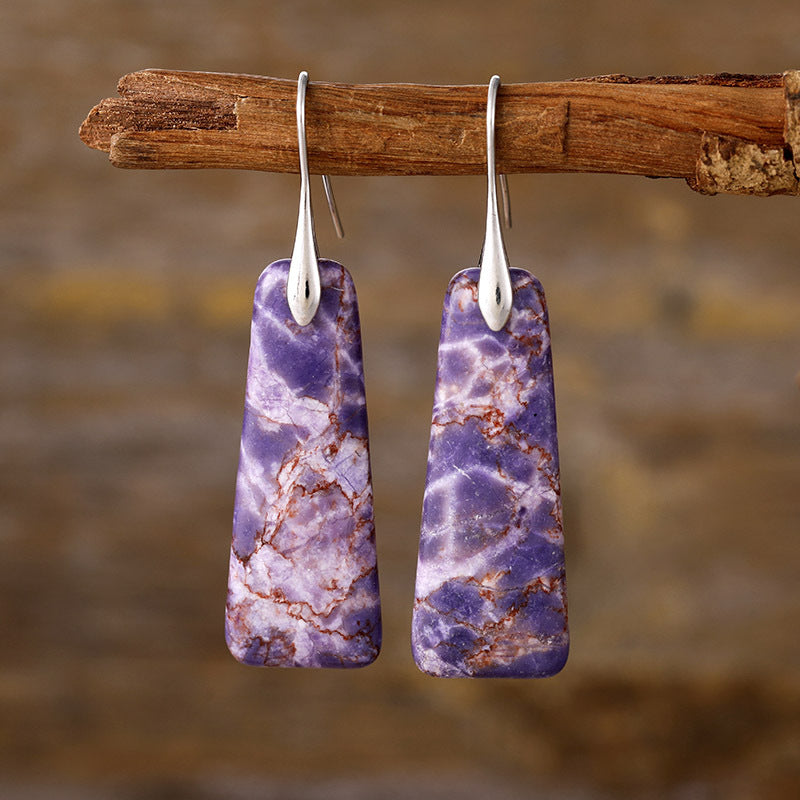 Copper Stone Drop Earrings