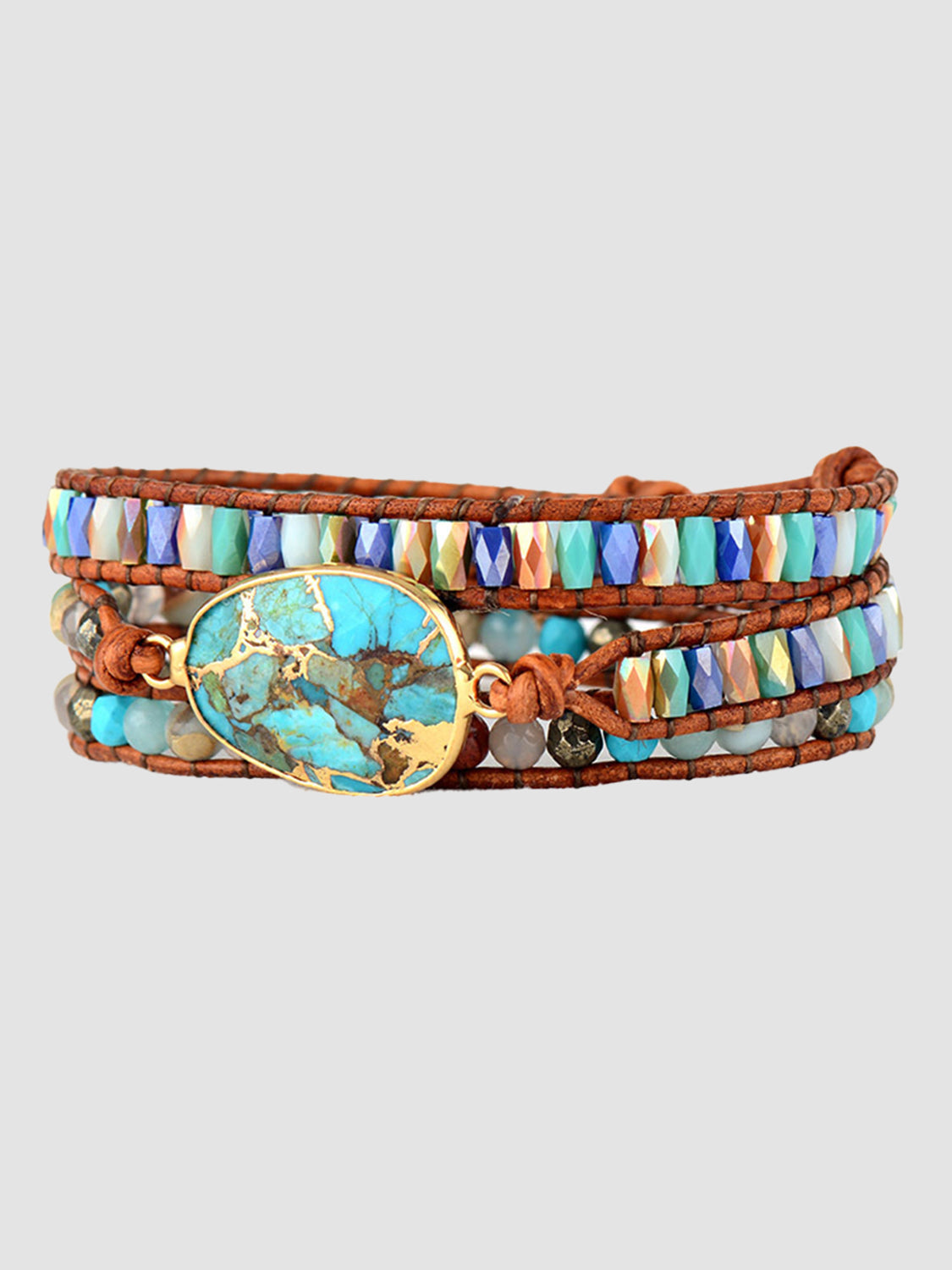 Pulsera mineral de triple capa