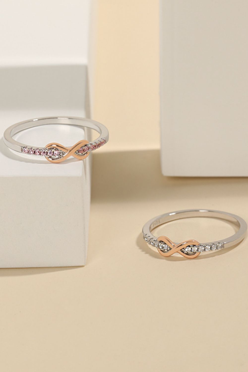 Zircon Infinity Anello Argento