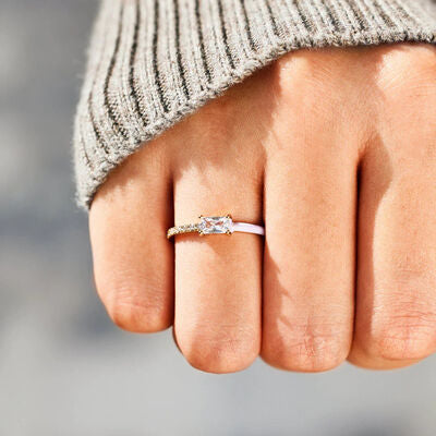 Emalje Hjerte Zirkon Ring