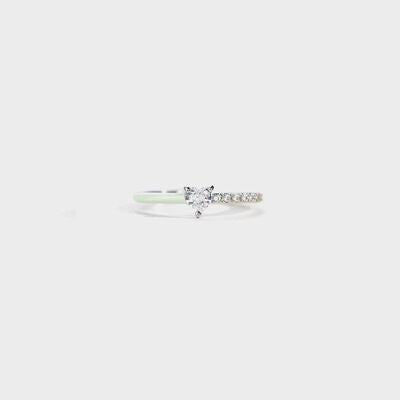 Emalje Hjerte Zirkon Ring