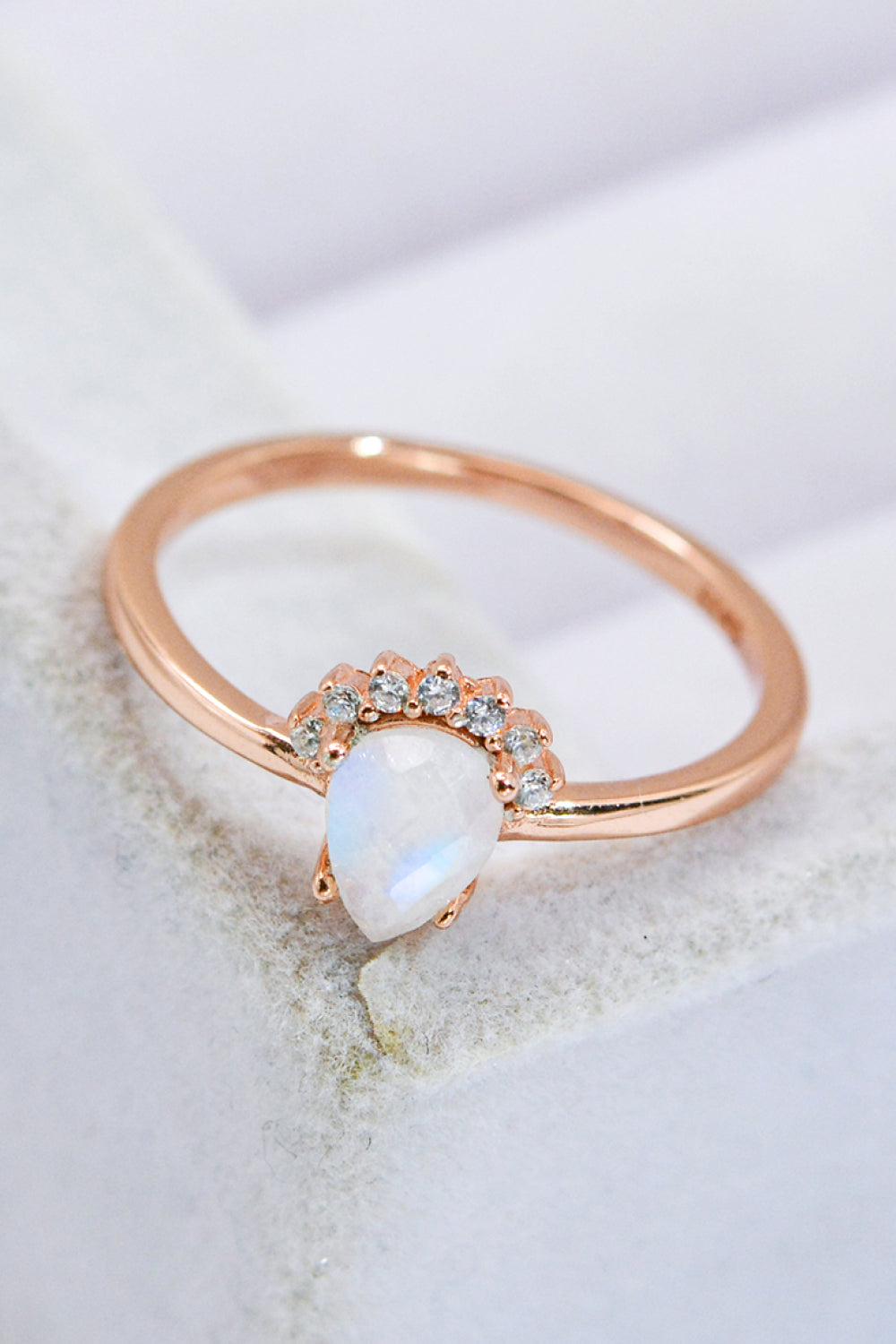 Rosen Guld Månestens Perle Ring