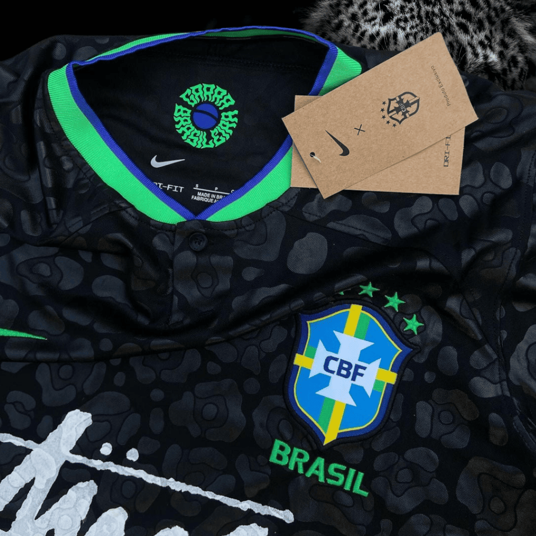 2024 Brasilien Sort Stussy Skjorte - Specialudgave