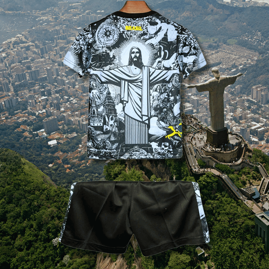 Kit Calcio Bambini Gesù Brasile 2024/25 - Edizione Limitata Kit Calcio Bambini