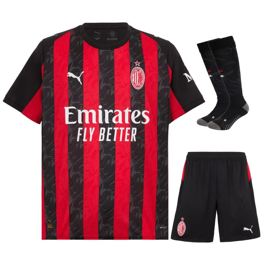 Kit da calcio per bambini AC Milan 2025/26 - Casa