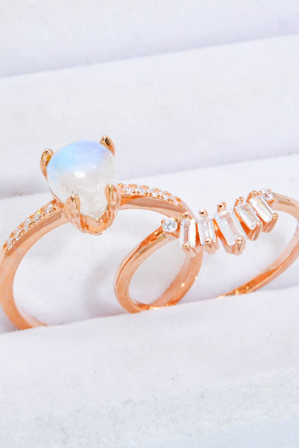 Månestens- og Zirkon Rose Gold Sæt