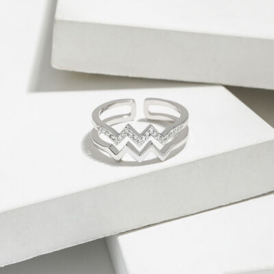 Anello Aperto Wave Zircon