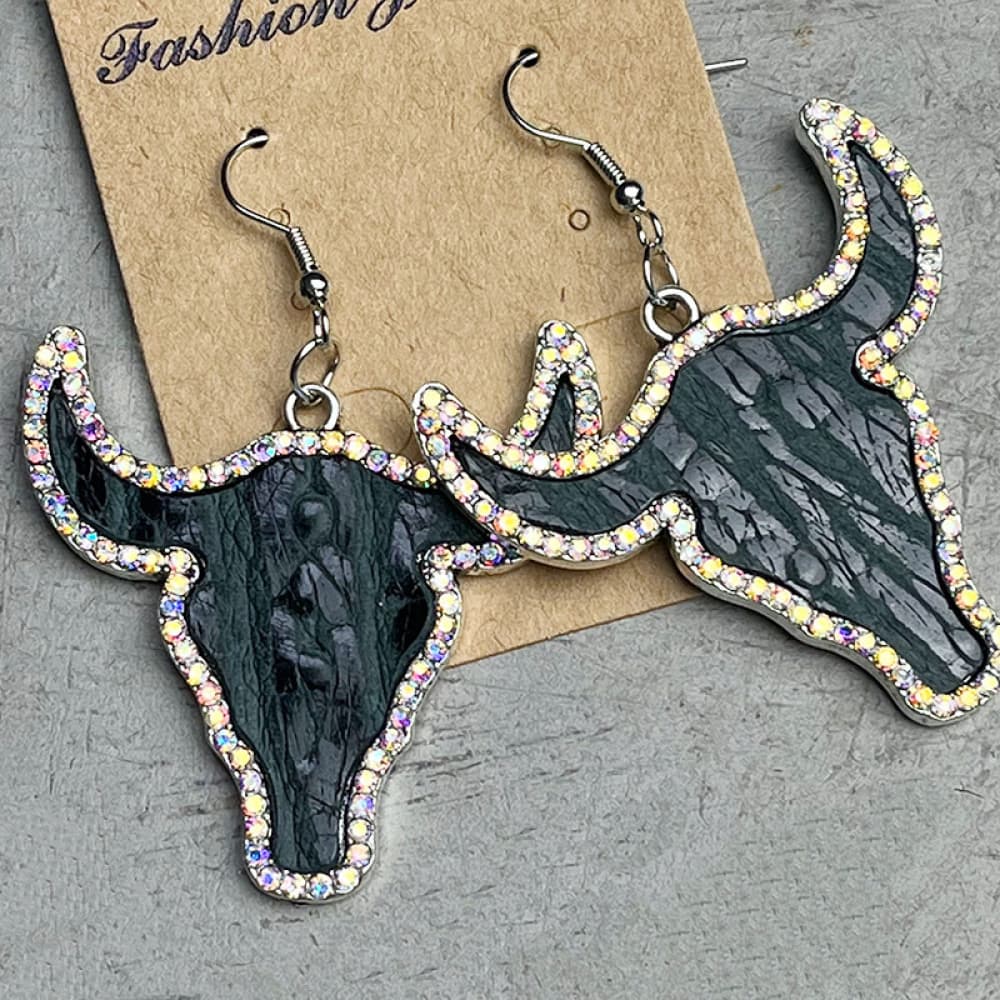 Orecchini a cerchio con strass a forma di toro