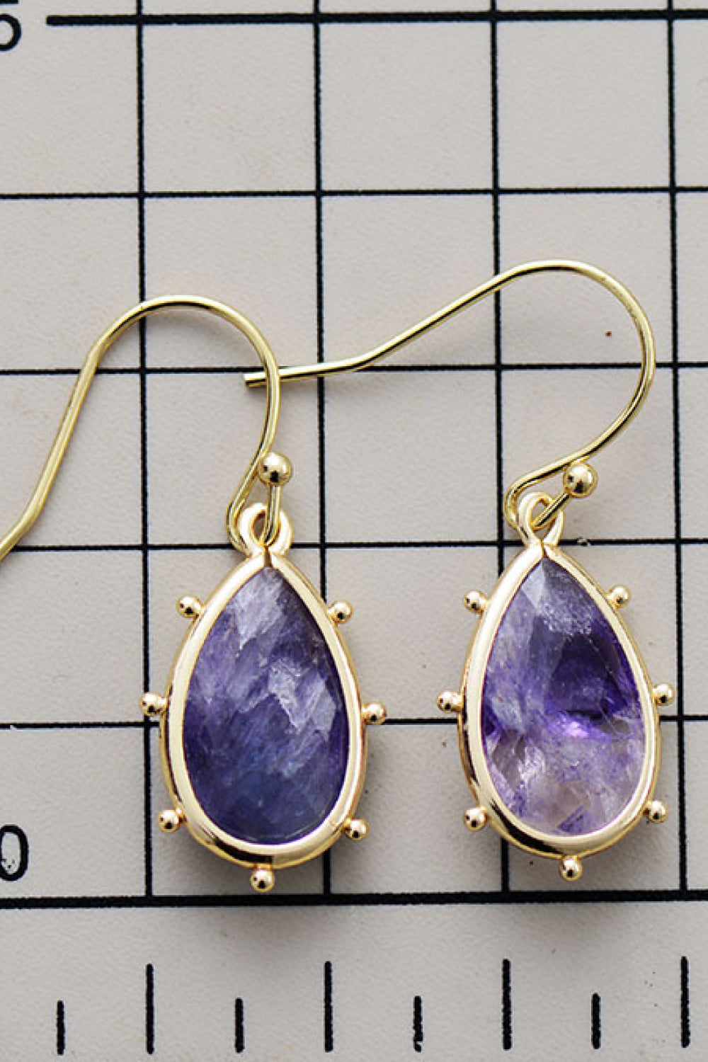 Natural Gem Drop Earrings