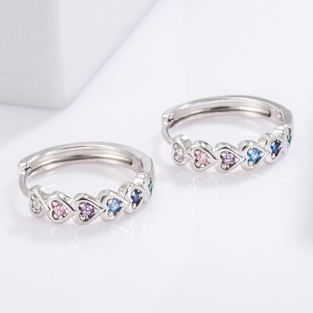 Zircon Hjerte Huggie Hoops