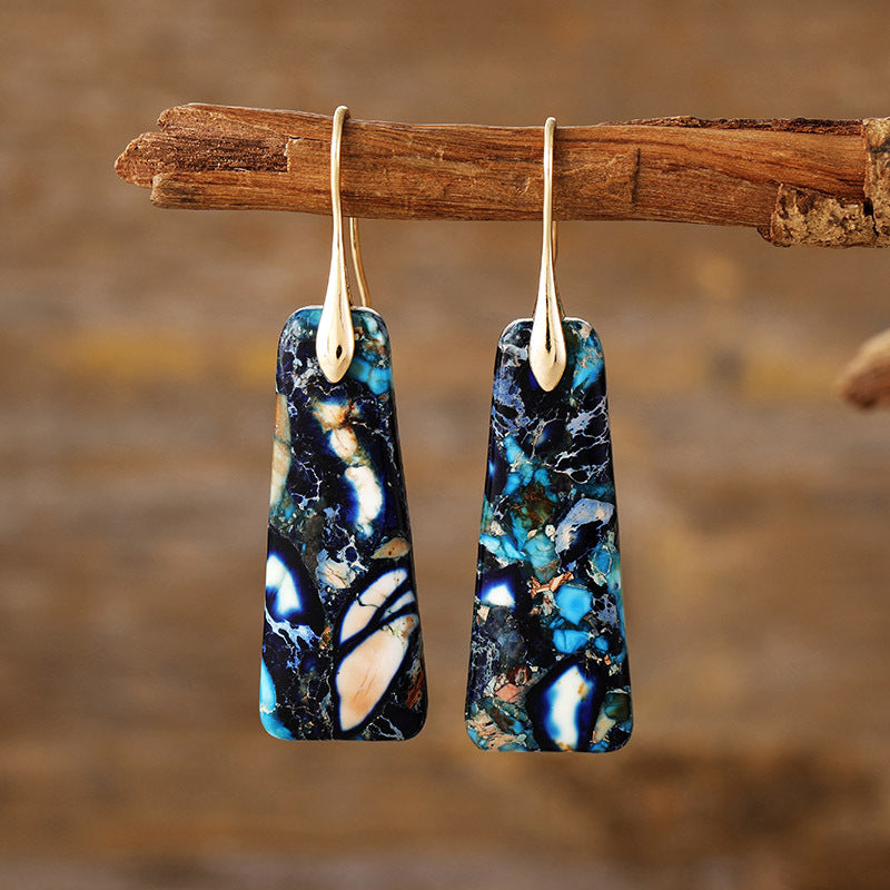 Copper Stone Drop Earrings