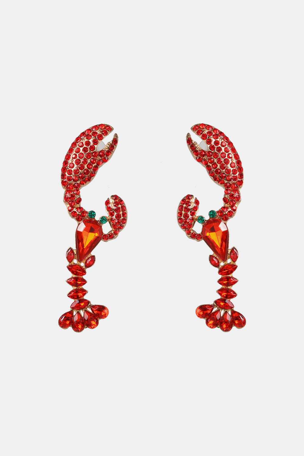 Lobster Glass Drop Earrings