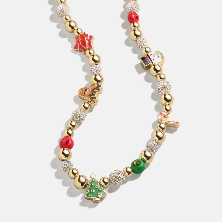 Guldperle Rhinestone Kæde