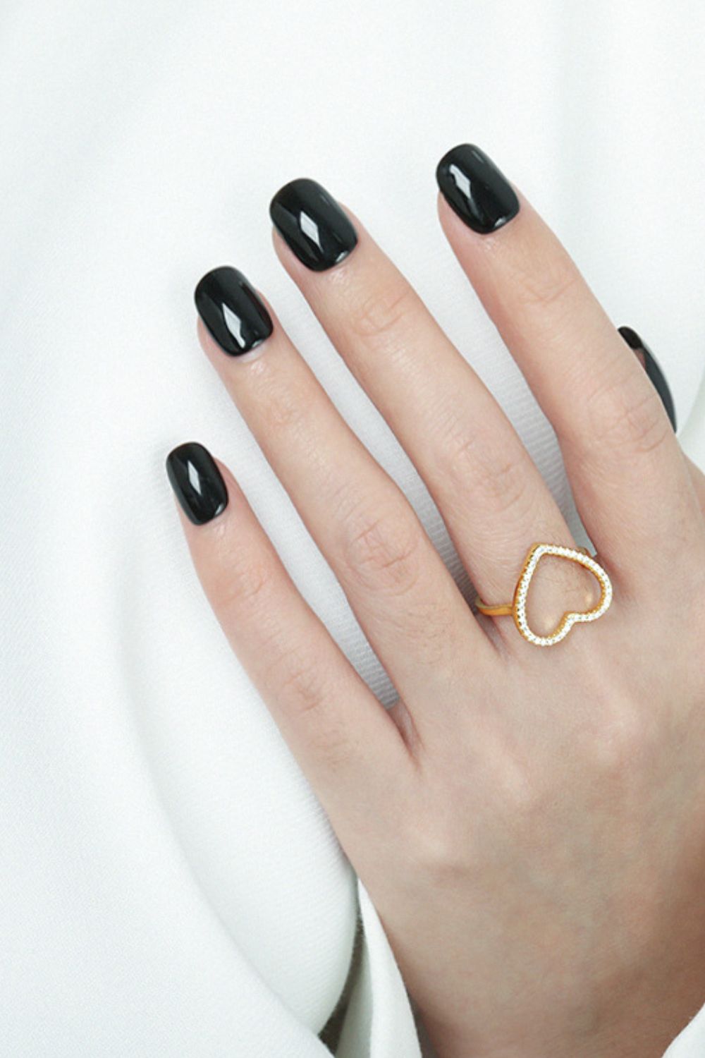 Zircon Hjerte Sølv Ring
