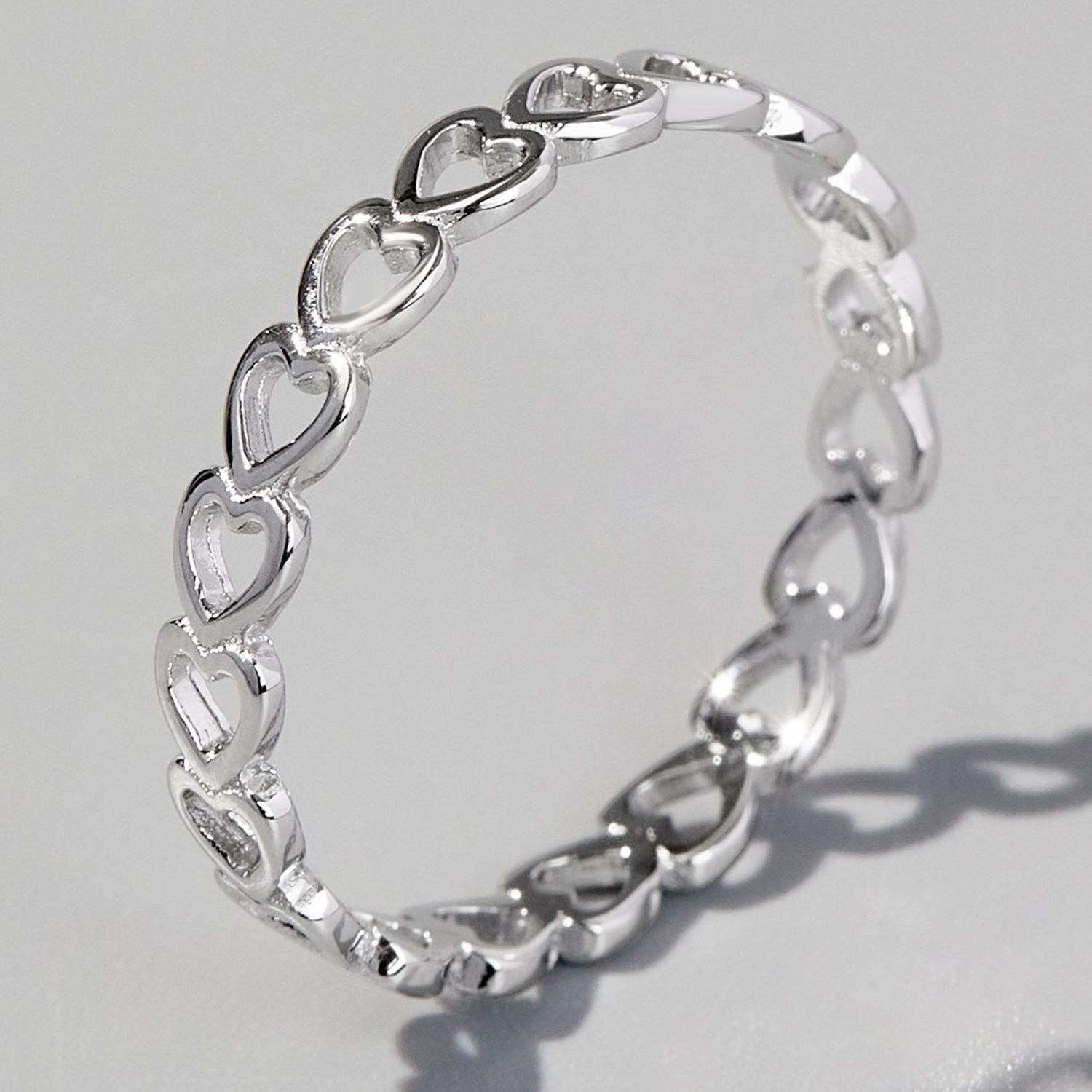 Anello Argento Heart Link