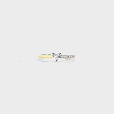 Emalje Hjerte Zirkon Ring