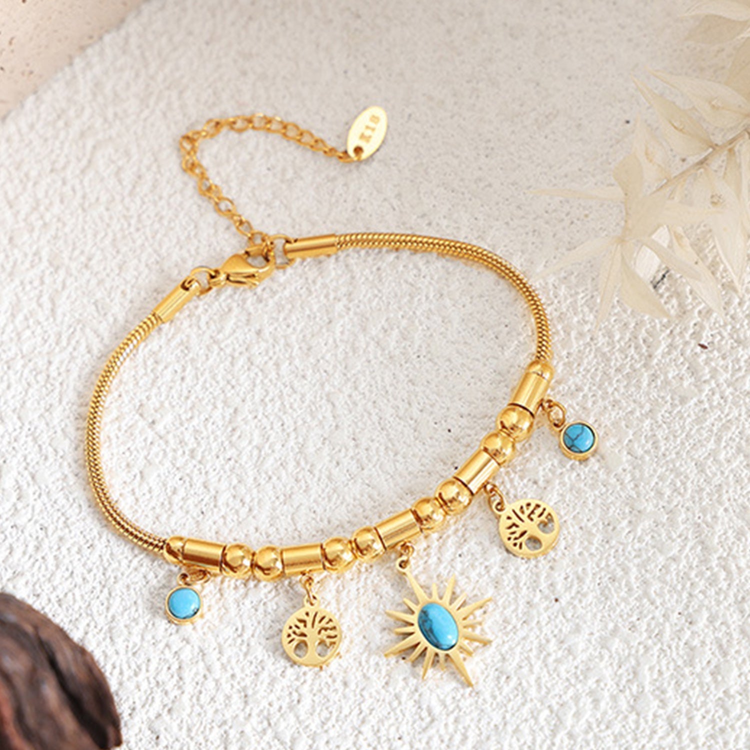 Guld Charm Link Armbånd