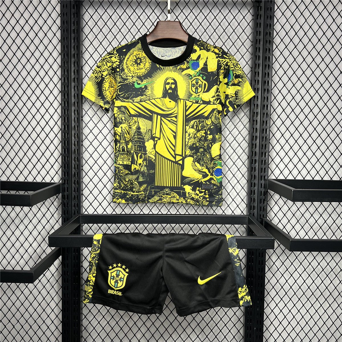 Kit calcio bambini Brasile 2024/25 Jesus - Giallo