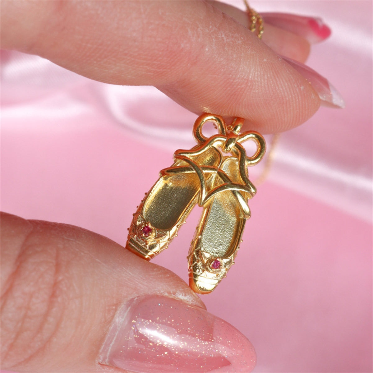 Ballet Slipper Copper Pendant