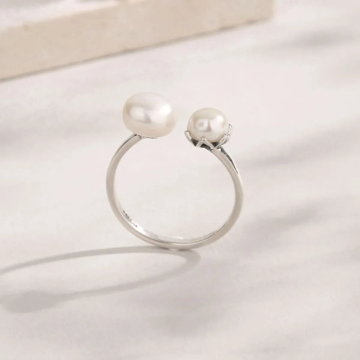 Anello aperto perla argento