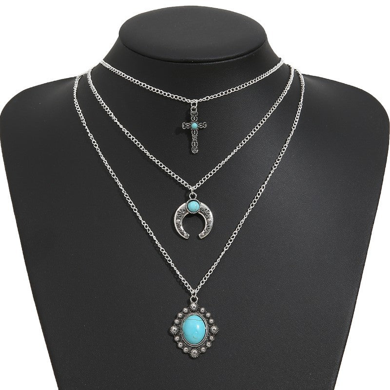 Collana a tre strati turchese