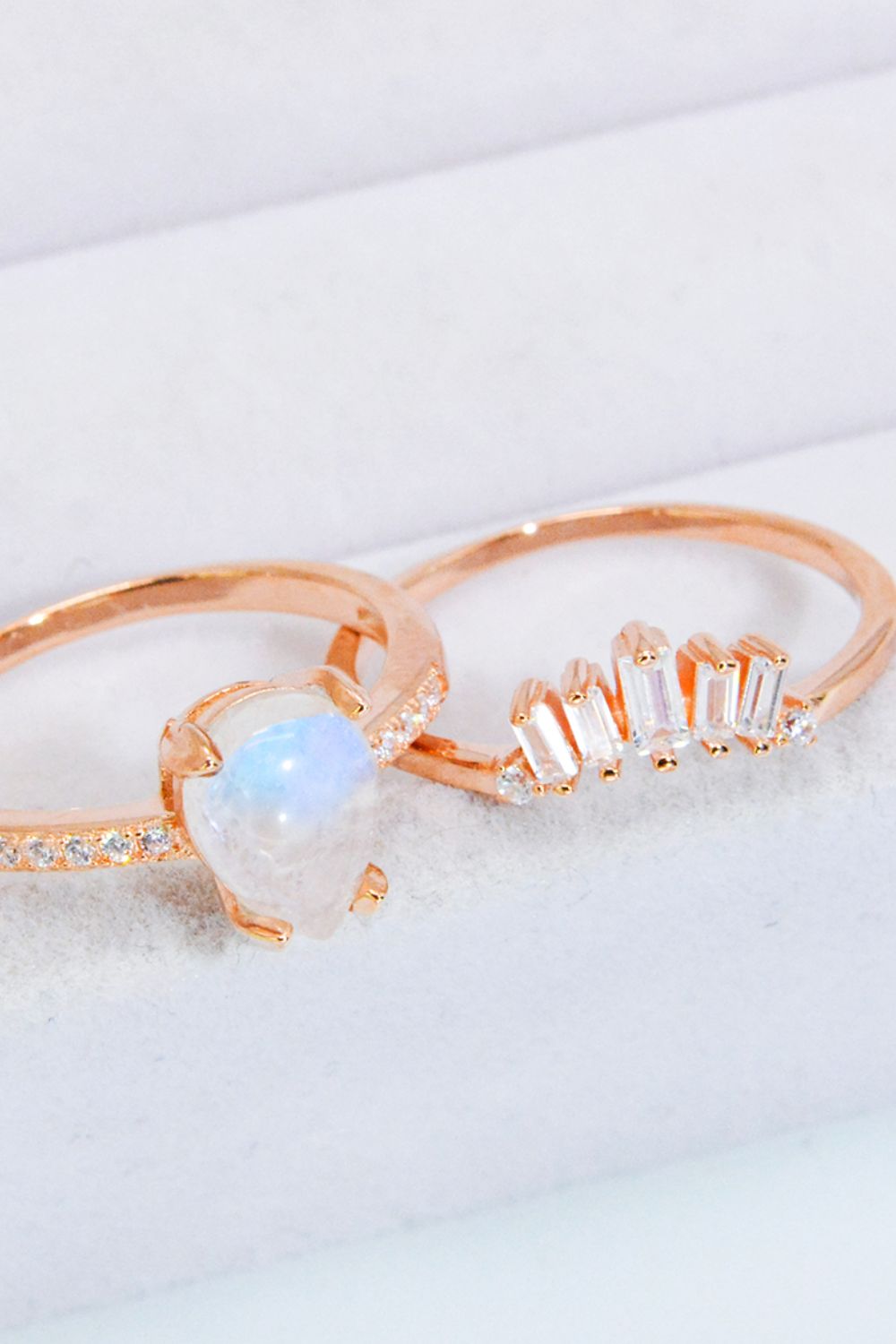 Månestens- og Zirkon Rose Gold Sæt