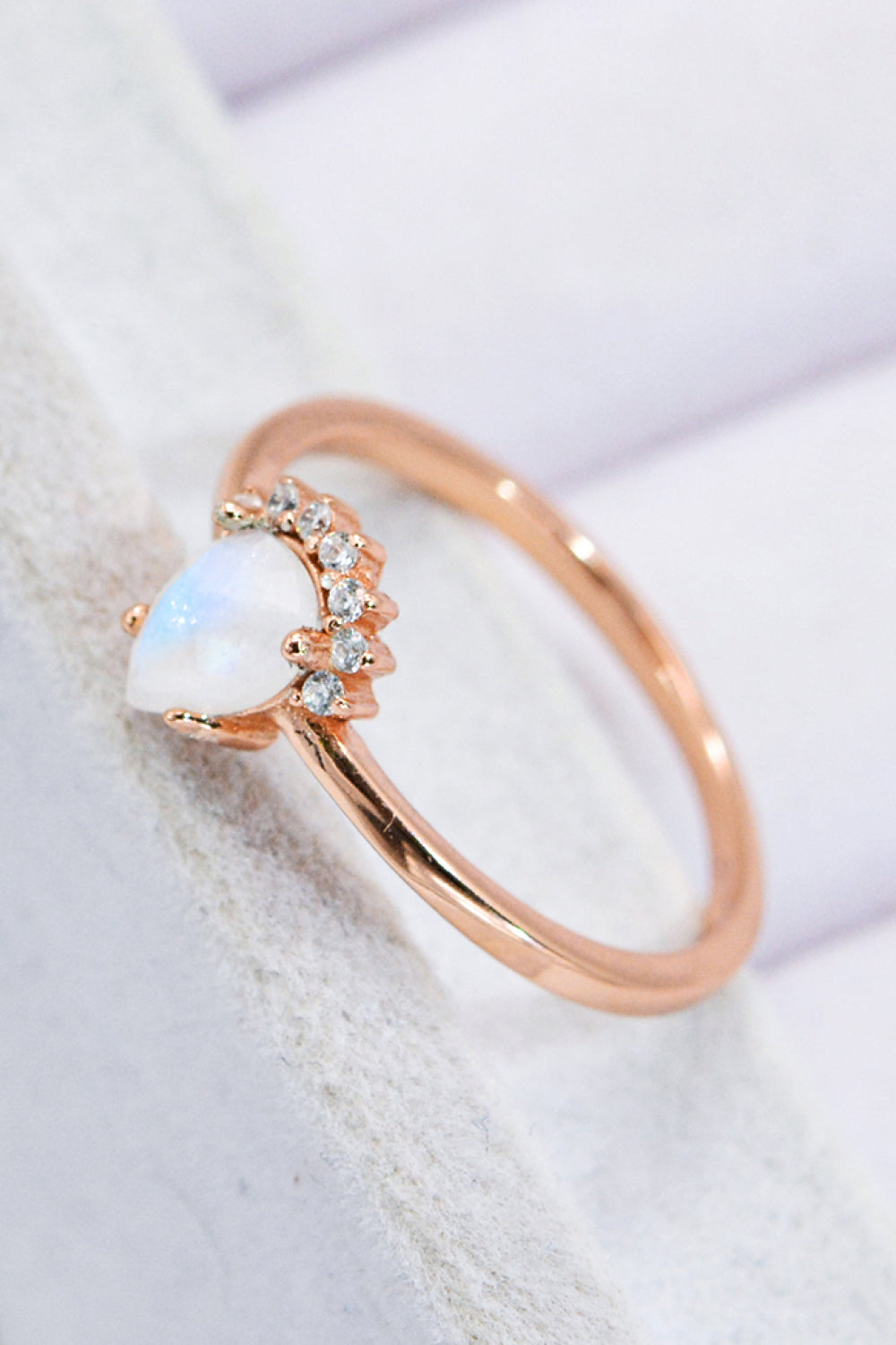 Rosen Guld Månestens Perle Ring