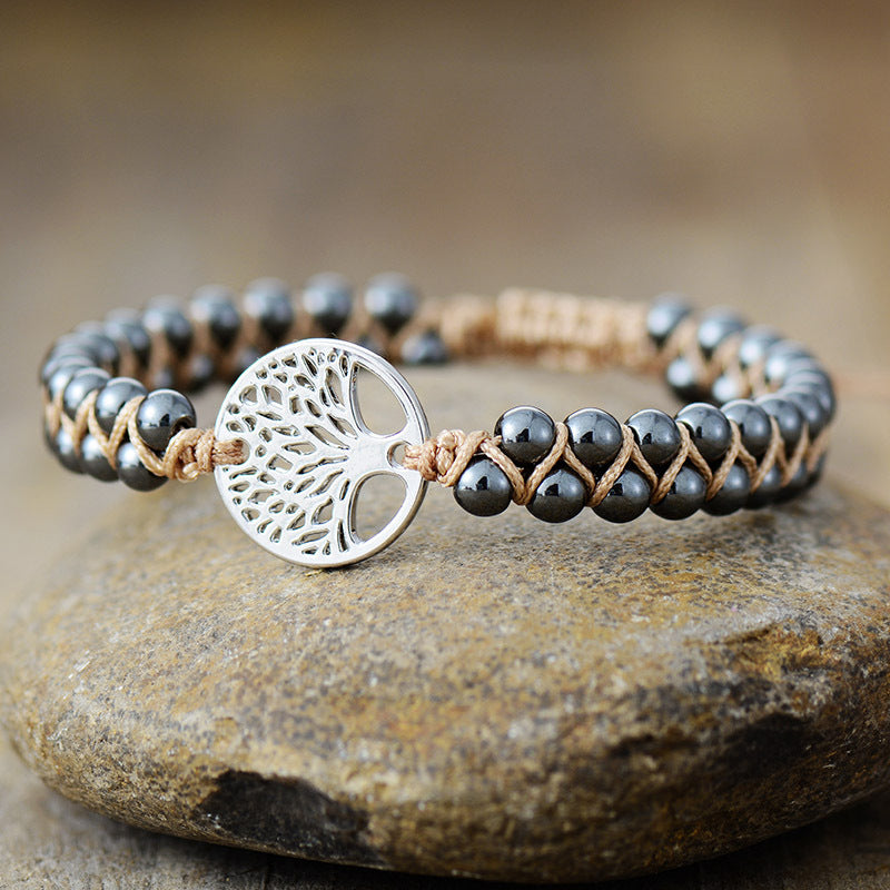 Braided Stone Alloy Cuff