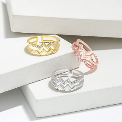 Anello Aperto Wave Zircon