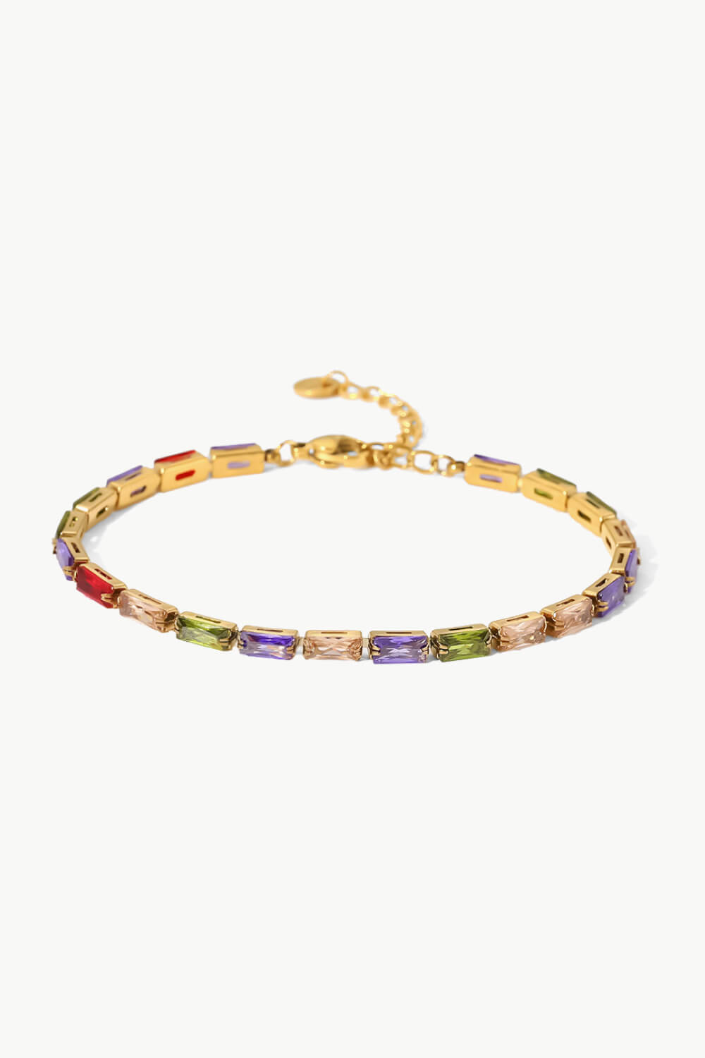 Braccialetto d'oro con CZ arcobaleno