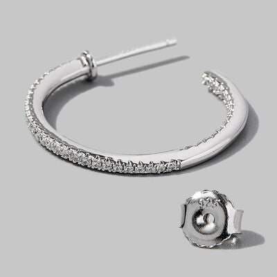 Zircon Argento Orecchini a Cerchio C