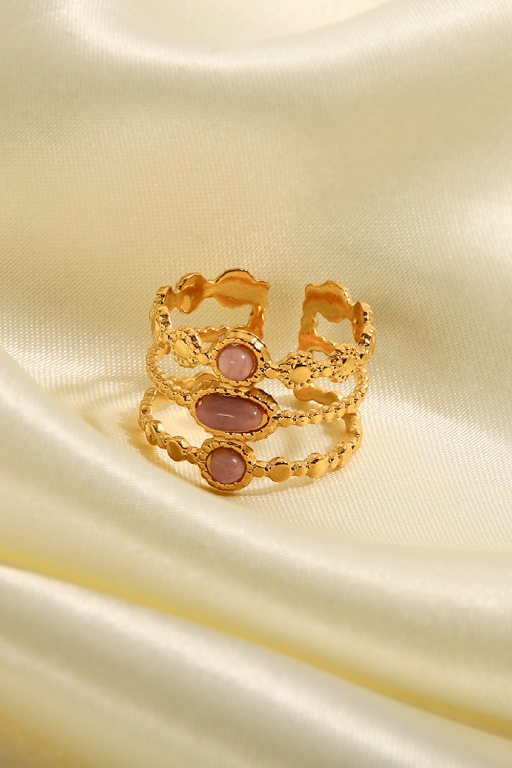 Anello aperto in acciaio a triplo strato