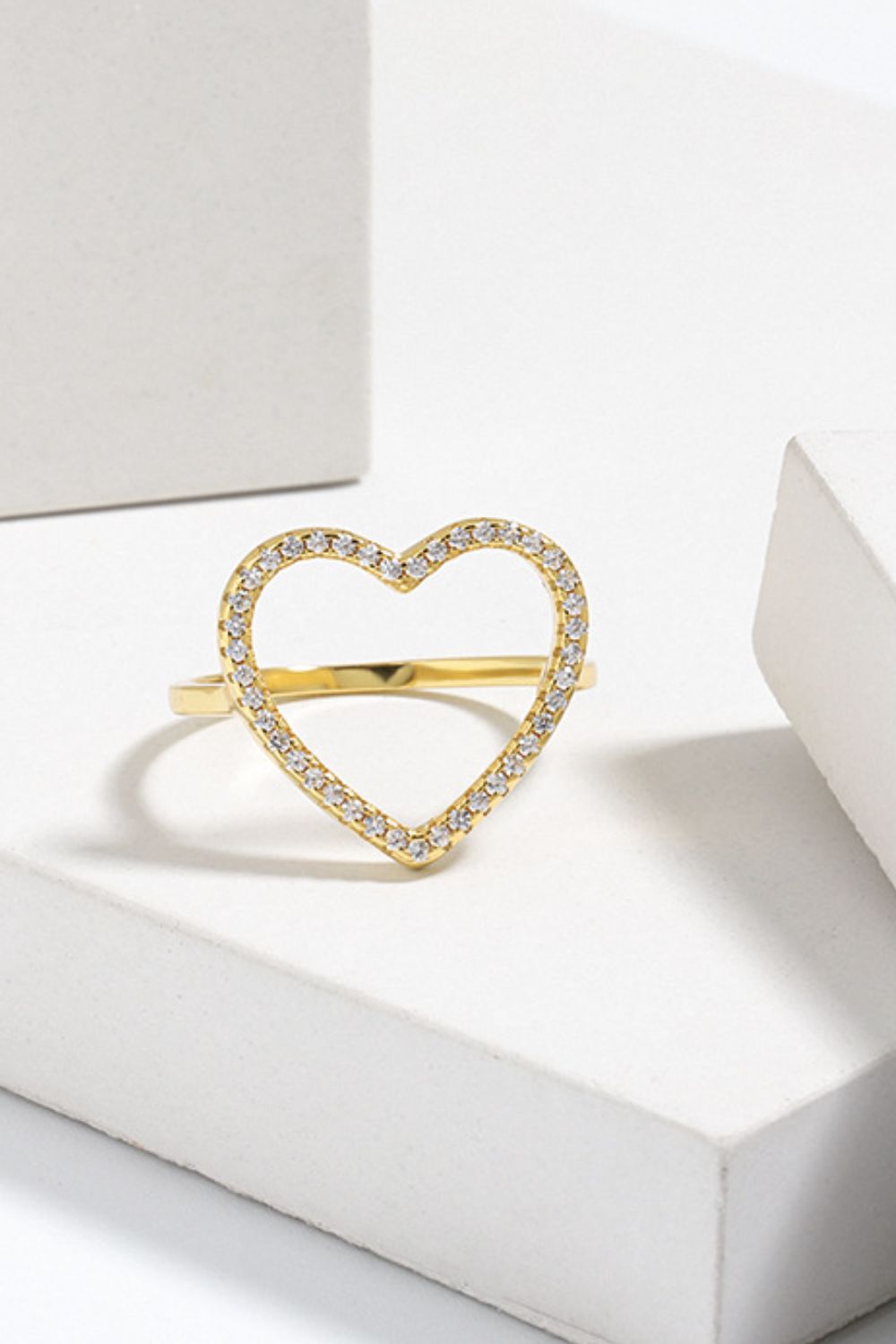 Zircon Hjerte Sølv Ring
