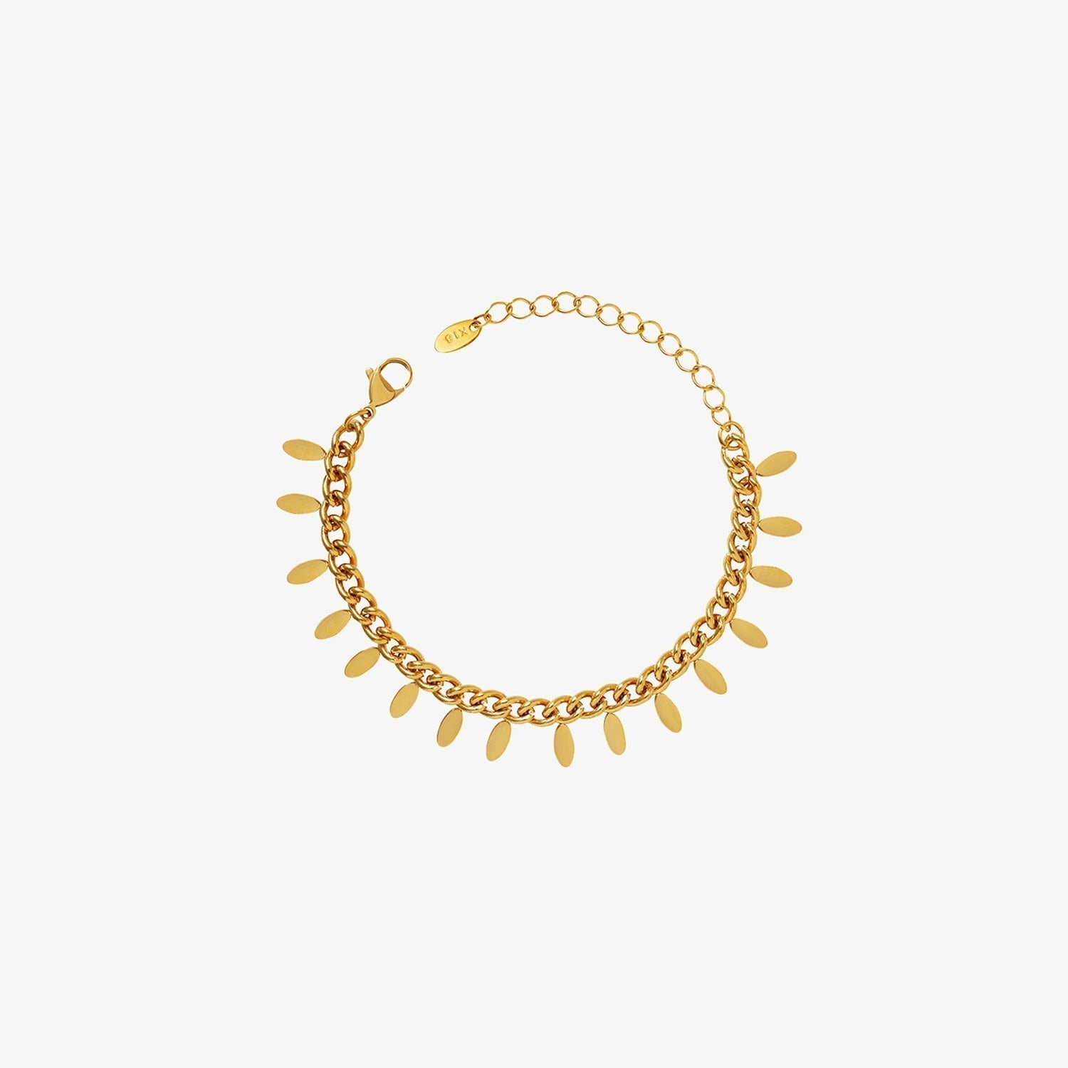 Braccialetto in acciaio con ciondolo a foglia