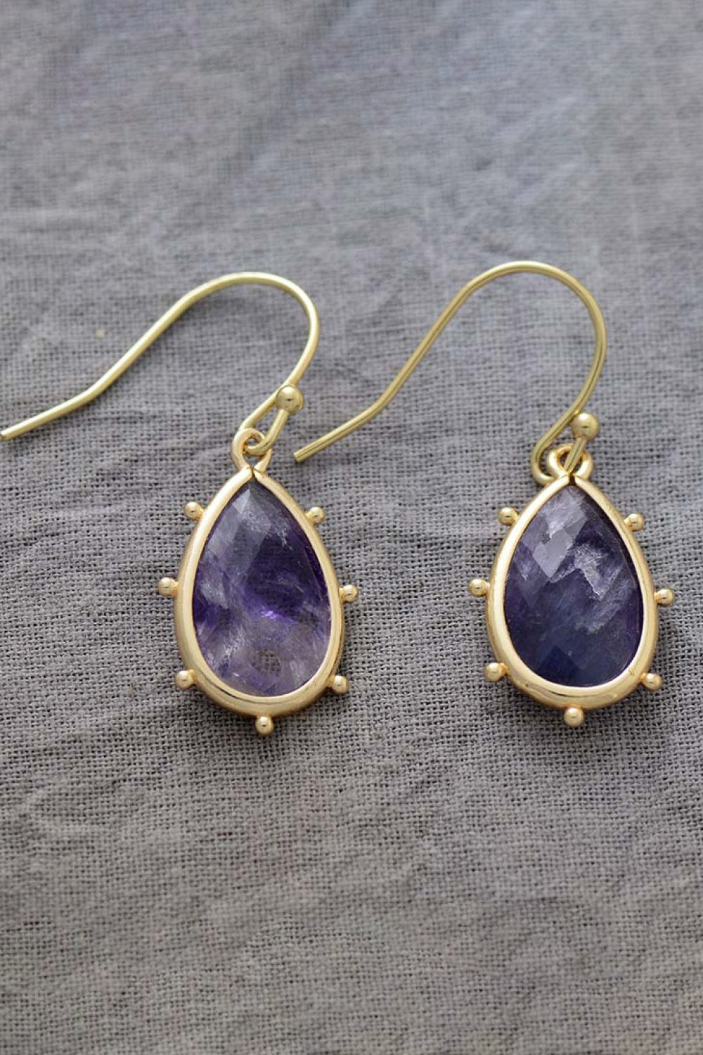 Natural Gem Drop Earrings