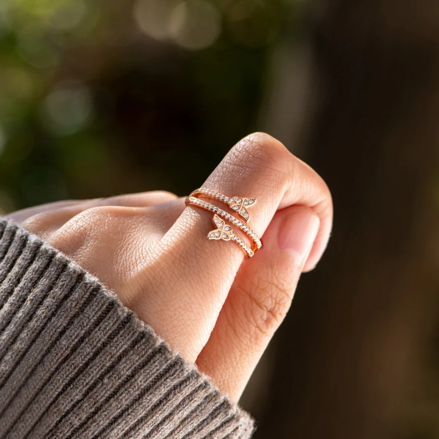 Anello Farfalla in Argento Zircone