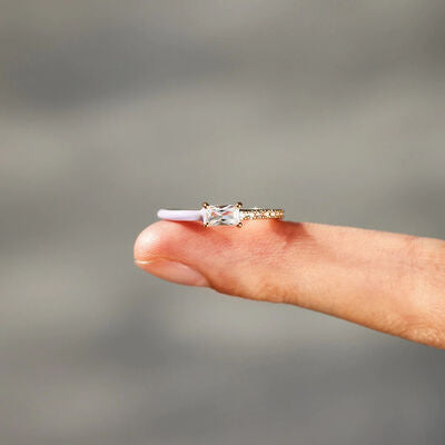 Emalje Hjerte Zirkon Ring