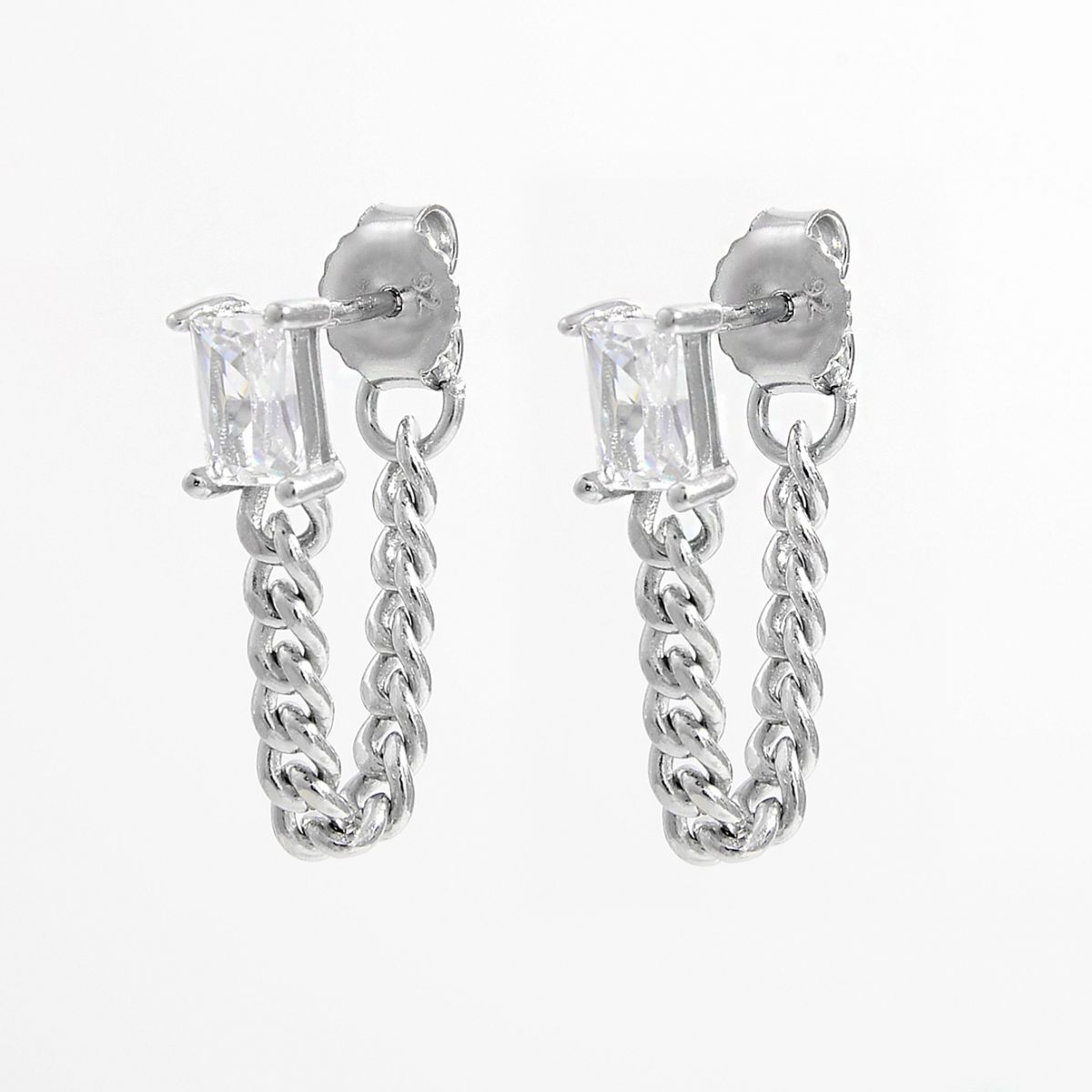 Zircon Sølv Link Øreringe