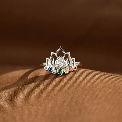Zircon Lotus Sølv Ring