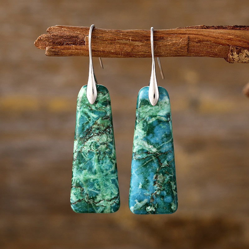 Copper Stone Drop Earrings