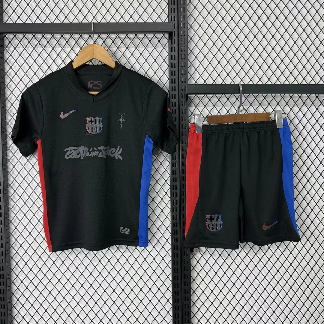 Kit da calcio per bambini FC Barcelona × Travis Scott Home