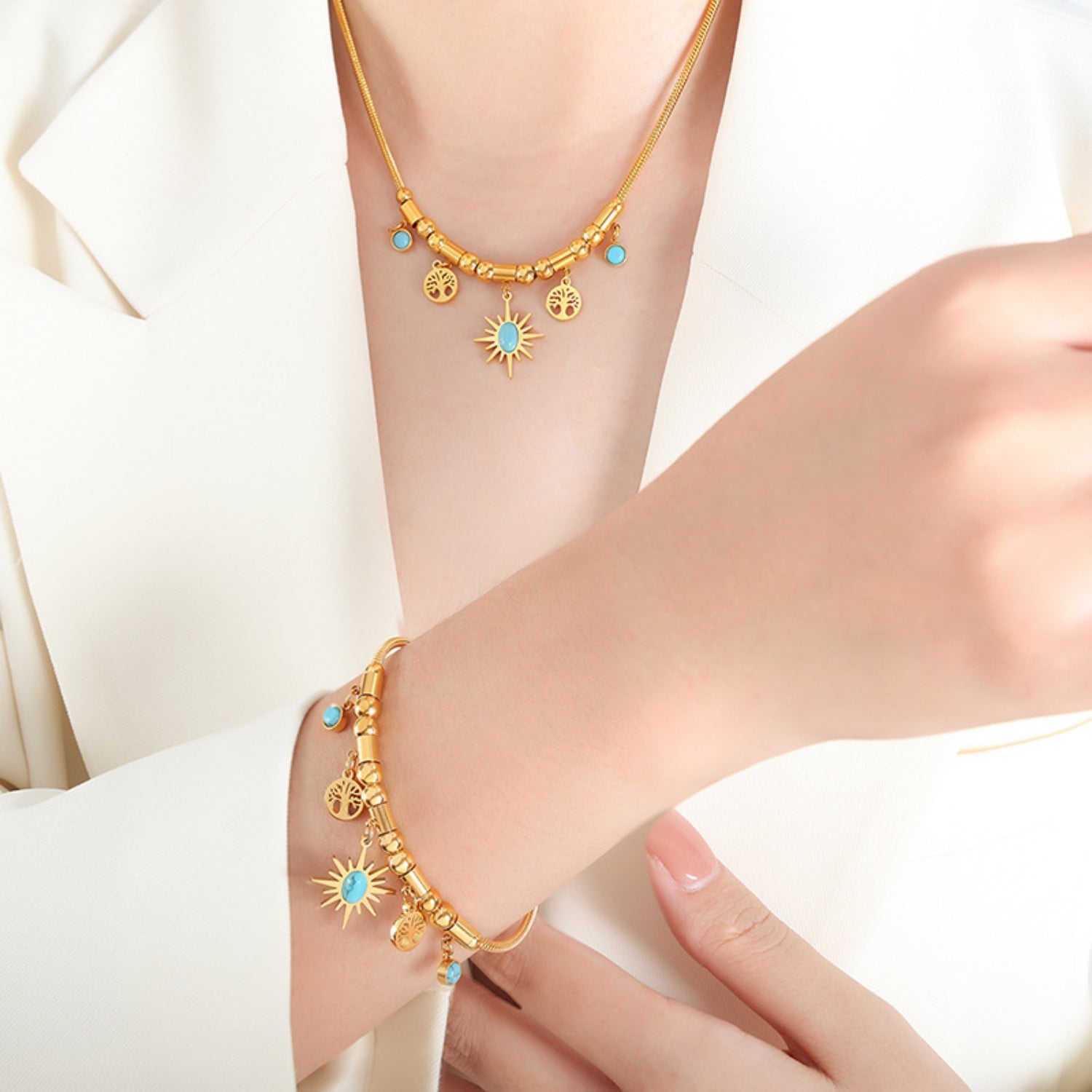 Guld Charm Link Armbånd