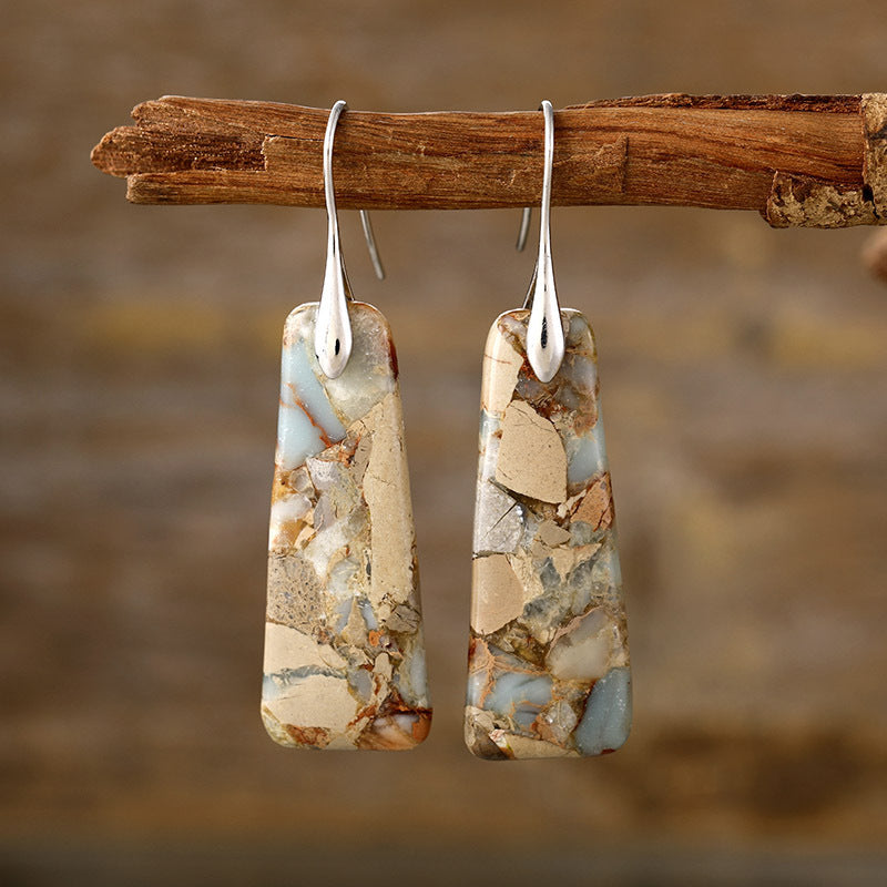 Copper Stone Drop Earrings