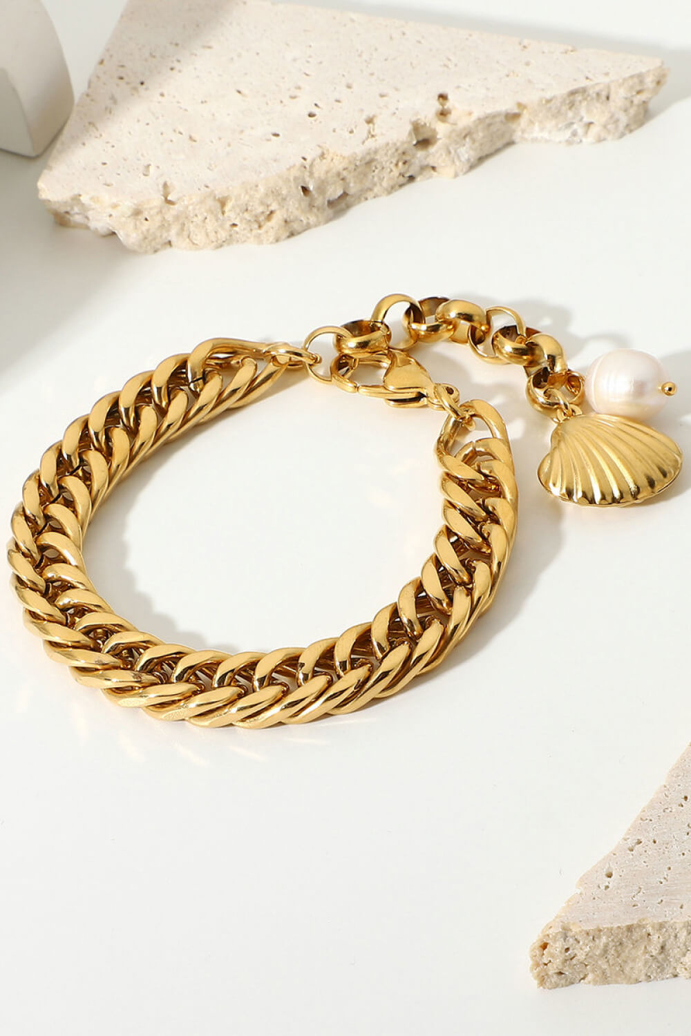 Bracciale a catena curb in oro