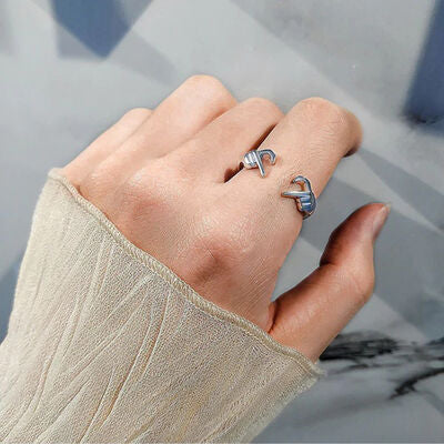Hånd Hjerte Åben Sølv Ring