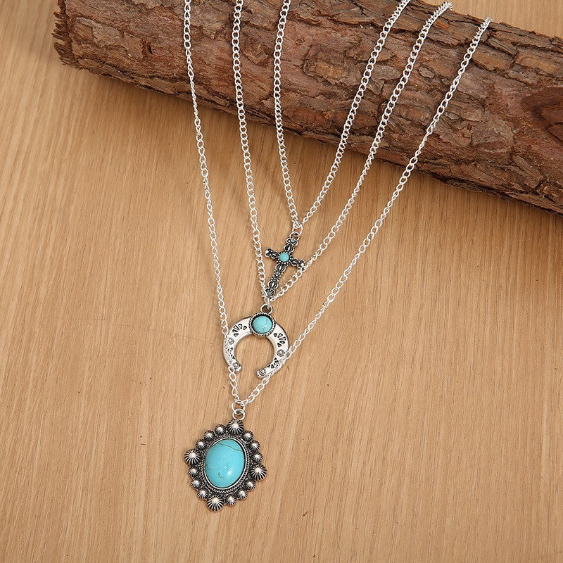 Collana a tre strati turchese