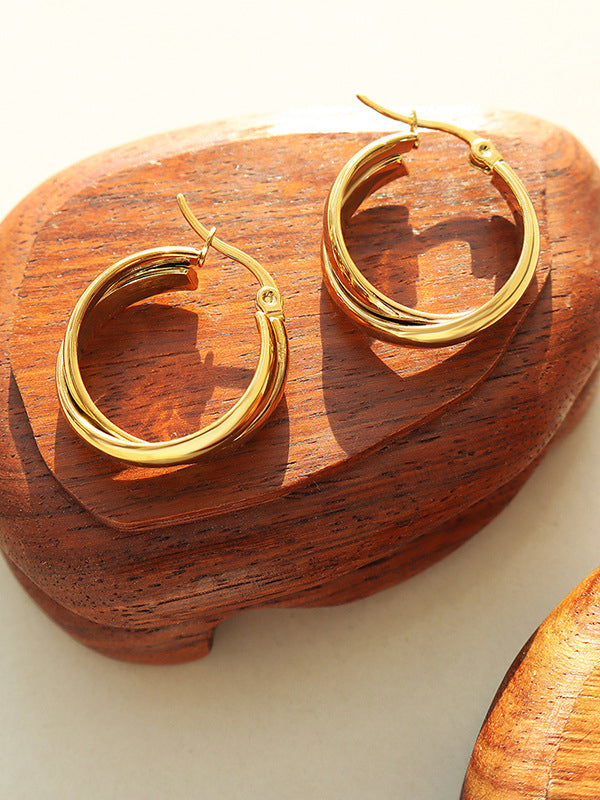 Guldbelagte Huggie Hoops
